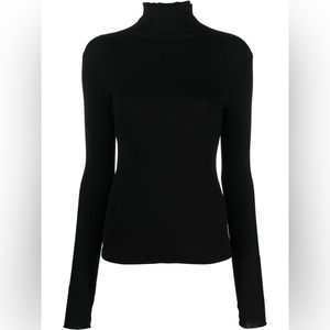 Maje thin roll-neck t-shirt/sweater in black